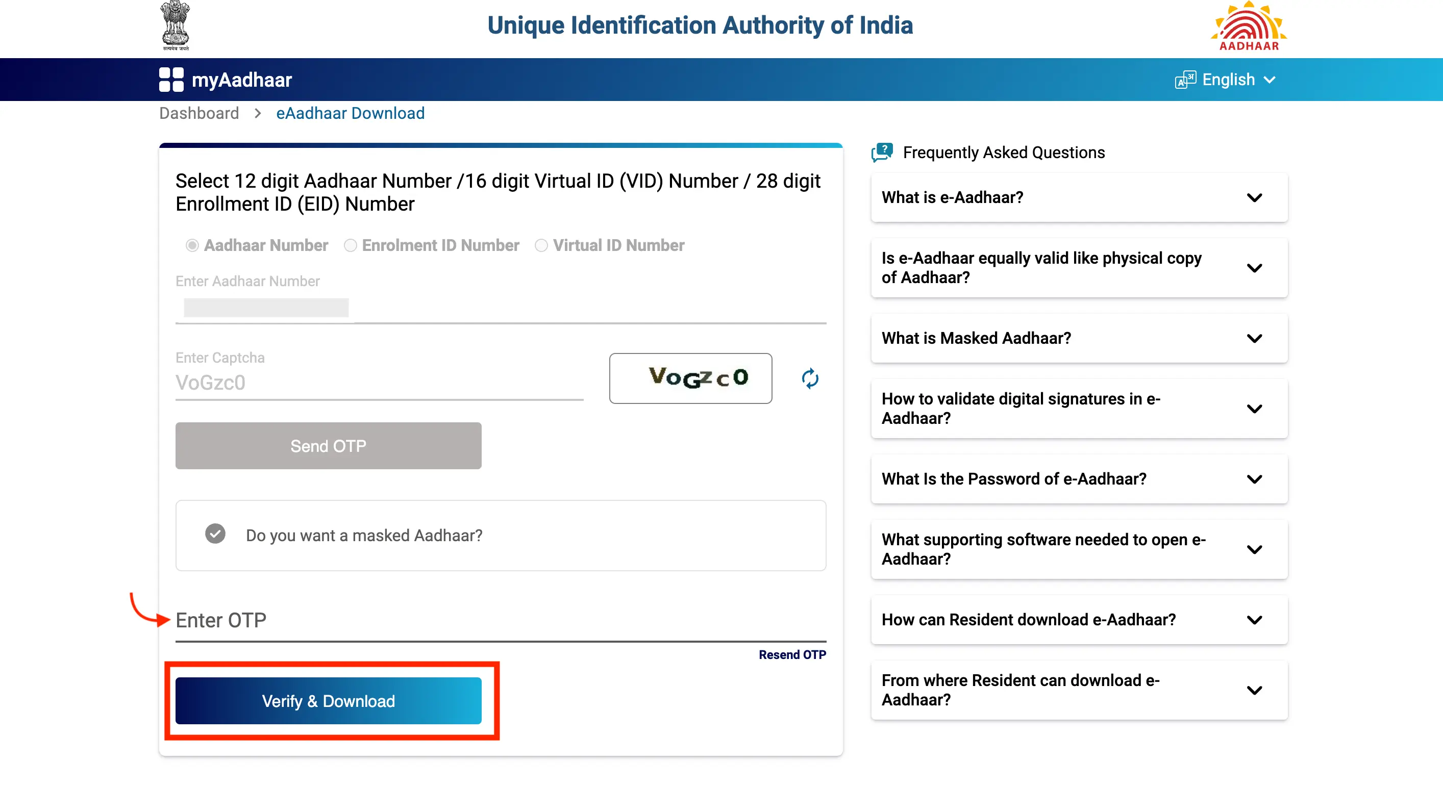 Baal Aadhaar Card Download