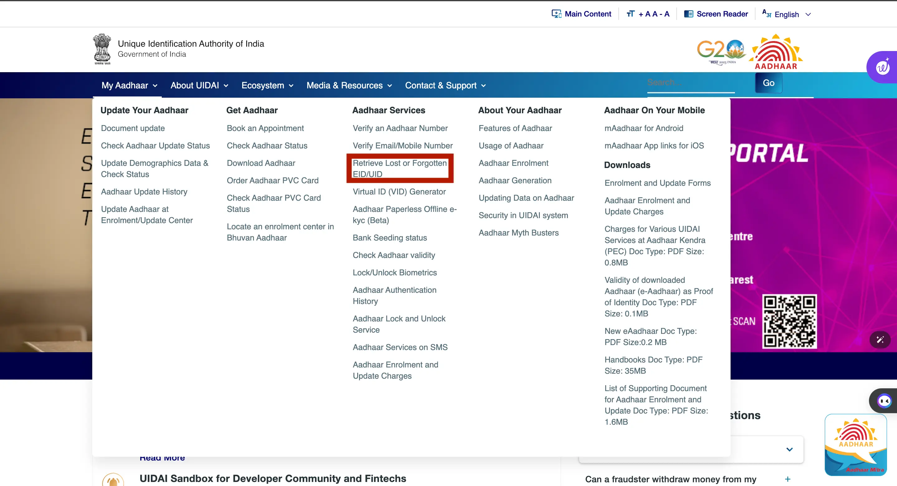 Retrieve and Download Aadhaar with Name and DOB