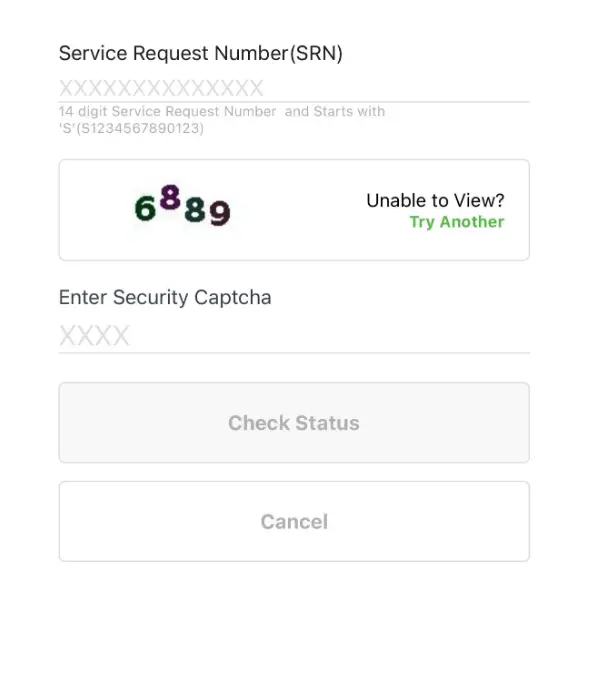 PVC Aadhaar Card Status on mAadhaar with SRN