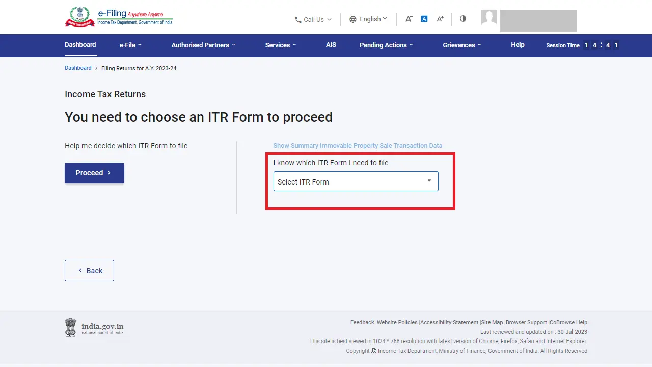 Selecting appropriate ITR form