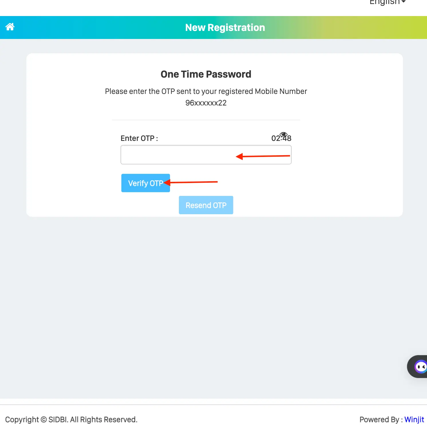 Verify OTP to Apply for Mudra Loan on Udyami Mitra Portal